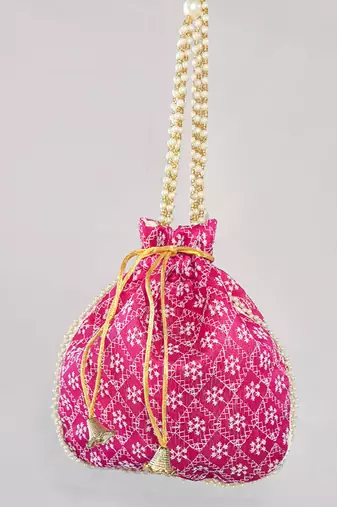 Rani embroidered potli bags handcrafted wedding potli with beads 