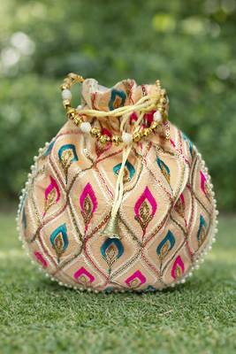Multy embroidered potli bags handcrafted wedding potli with beads  1