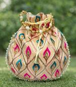 Multy embroidered potli bags handcrafted wedding potli with beads 
