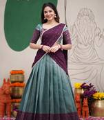  South Indian Festive Silk Lehenga Choli