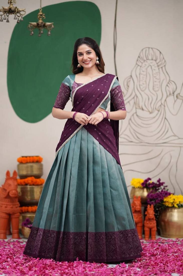 New Traditional South Indian Festive Silk Lehenga Choli