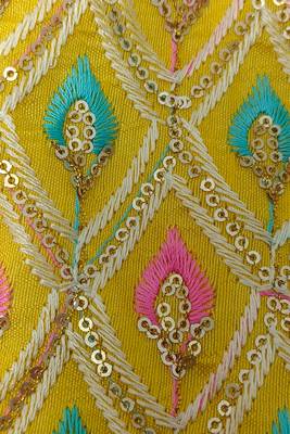 Yellow embroidered potli bags handcrafted wedding potli with beads   4