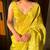Lime Color Pearl border Work Georgette Saree