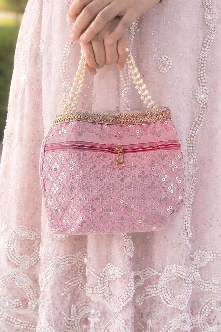 Pink potali bags for women handbags for parties