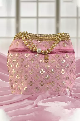 Pink potali bags for women handbags for parties