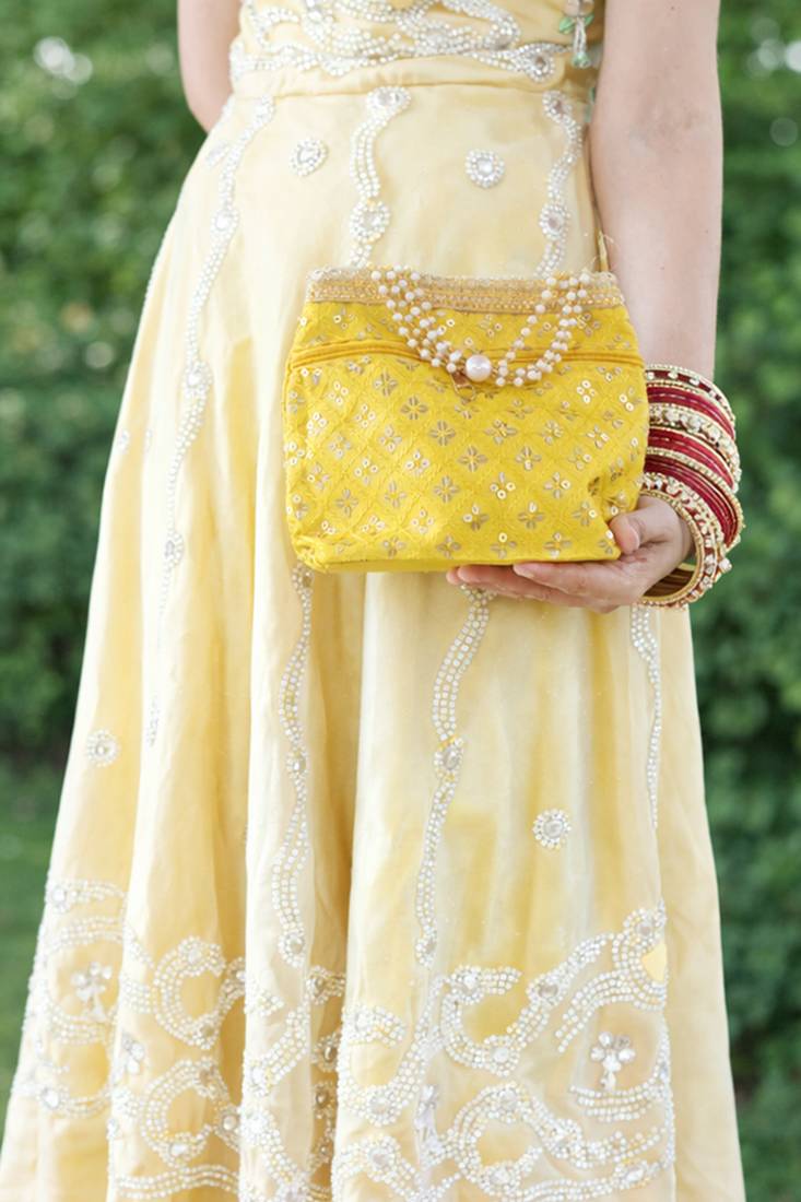 Yellow potali bags for women handbags