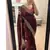 Maroon Color hand Dimond work chiffon saree 
