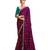 Wine Color embroidery sequence work satin saree 