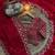 Red Color real beads work chiffon saree  
