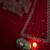 Red Color real beads work chiffon saree  
