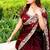 Maroon Color beads work chiffon saree