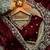Maroon Color beads work chiffon saree