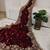 Maroon Color beads work chiffon saree