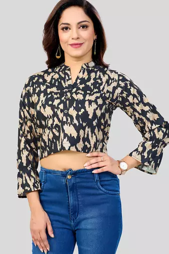  Poly Crepe printed short top