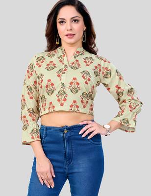  Poly Crepe printed short top 1