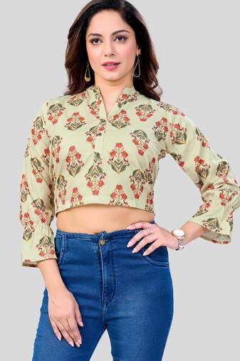  Poly Crepe printed short top
