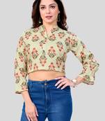  Poly Crepe printed short top