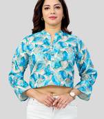  cotton blend printed short top