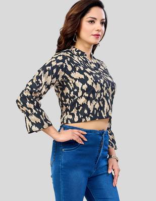  Poly Crepe printed short top 4