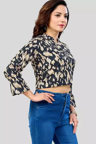  Poly Crepe printed short top