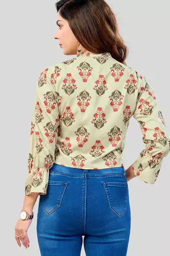  Poly Crepe printed short top