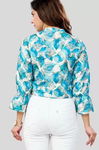  cotton blend printed short top