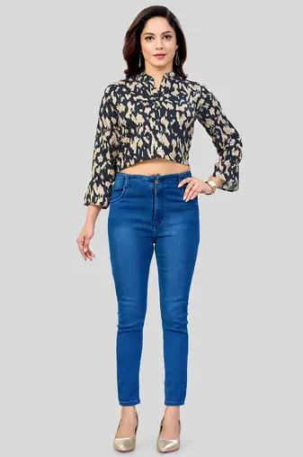  Poly Crepe printed short top