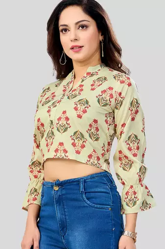  Poly Crepe printed short top
