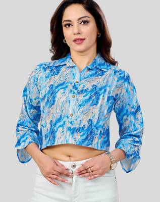  cotton blend printed short top 1