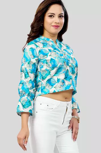  cotton blend printed short top