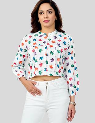  cotton blend printed short top 1
