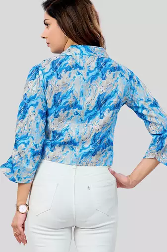  cotton blend printed short top