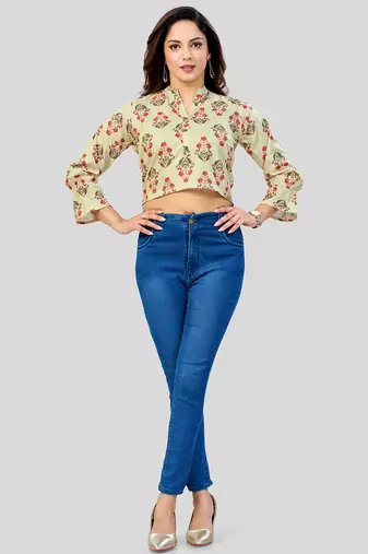  Poly Crepe printed short top