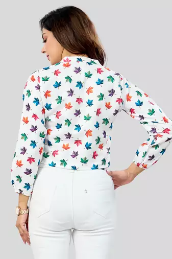  cotton blend printed short top