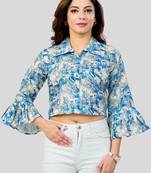  cotton blend printed short top