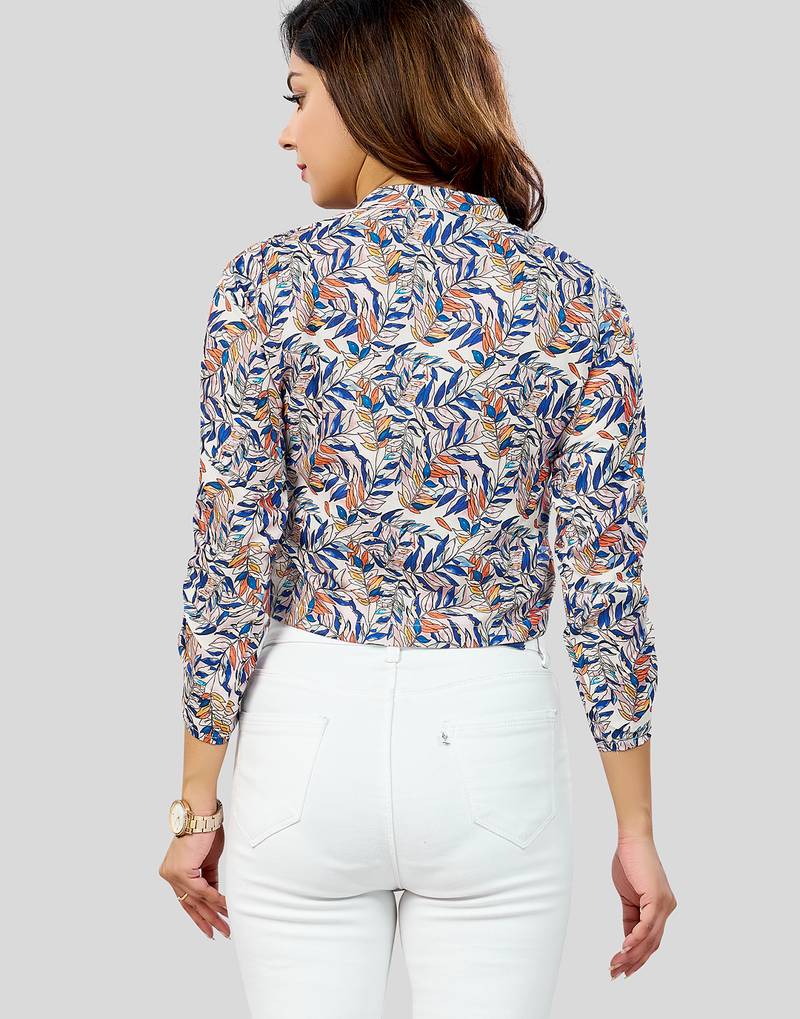  cotton blend printed short top