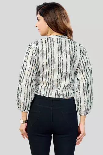  cotton blend printed short top