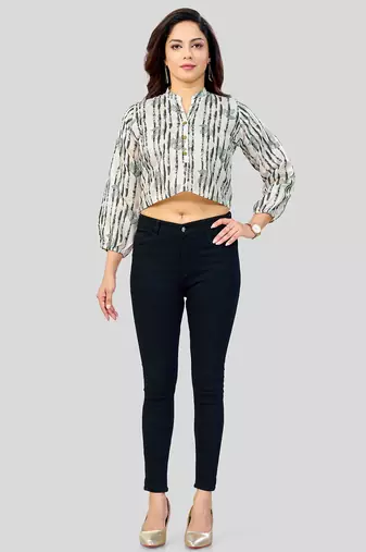  cotton blend printed short top