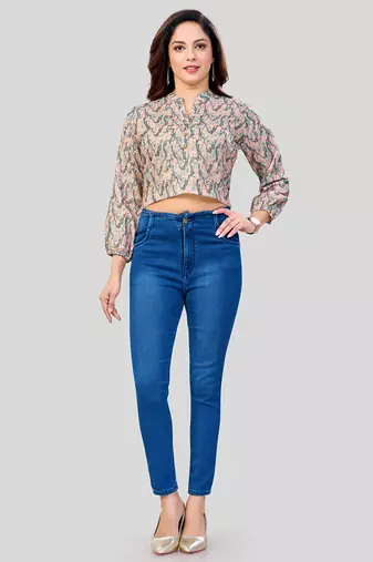 cotton blend printed short top