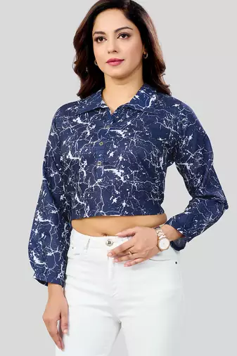  cotton blend printed short top