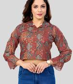  cotton blend printed short top