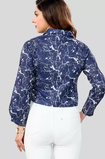  cotton blend printed short top