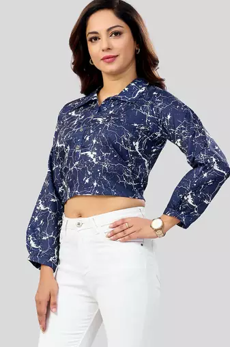  cotton blend printed short top
