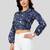 cotton blend printed short top