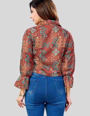  cotton blend printed short top 2