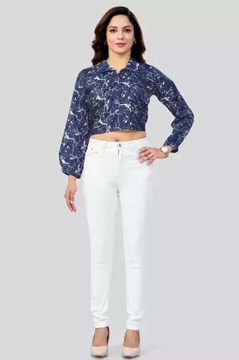  cotton blend printed short top