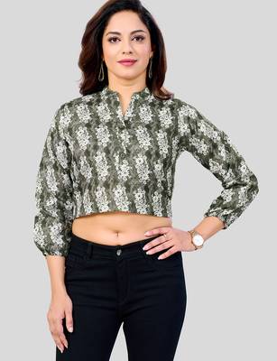  cotton blend printed short top 1