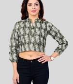  cotton blend printed short top