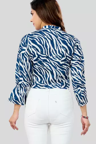  cotton blend printed short top