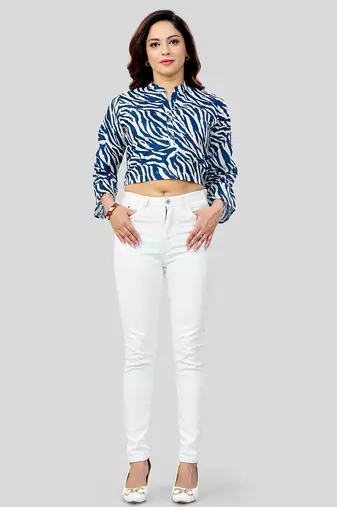  cotton blend printed short top